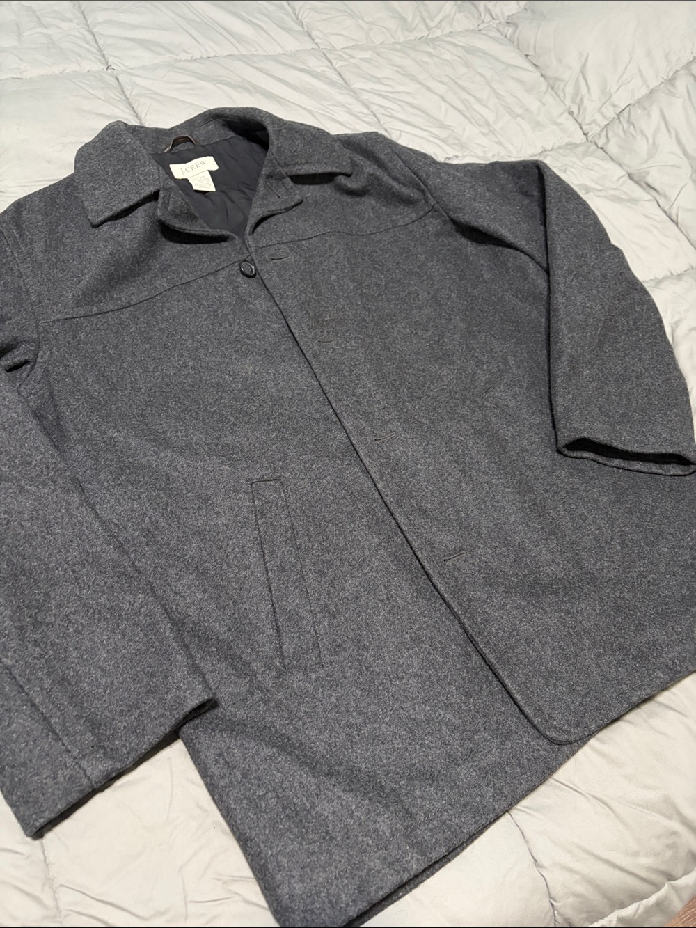 Vintage J. Crew Dark Gray Wool Pea Coat